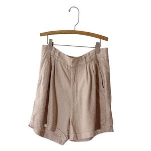 Abercrombie & Fitch Tailored Shorts Pleated Front Plaid Cream Tan